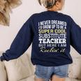 Substitute Teacher T Shirt School Tee Women's Sweatshirt Back Print Navy