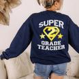Super 2nd Grade Teacher Hero Women's Sweatshirt Back Print Navy Super 2nd Grade Teacher Hero Women's Sweatshirt Back Print Navy