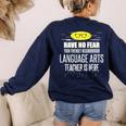 Super Language Arts Teacher Have No Fear T-Shirt Women's Sweatshirt Back Print Navy Super Language Arts Teacher Have No Fear T-Shirt Women's Sweatshirt Back Print Navy