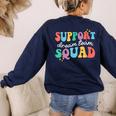 Support Dream Services Team Groovy Teacher Support Squad Women's Sweatshirt Back Print Navy Support Dream Services Team Groovy Teacher Support Squad Women's Sweatshirt Back Print Navy