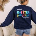 Sustantivo Maestra Fabulosa Adjetivo Spanish Teacher Women's Sweatshirt Back Print Navy Sustantivo Maestra Fabulosa Adjetivo Spanish Teacher Women's Sweatshirt Back Print Navy