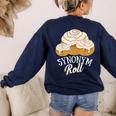 Synonym Roll Teacher And Grammar Geeks Pun For Men Women Kids Women's Sweatshirt Back Print Navy Synonym Roll Teacher And Grammar Geeks Pun For Men Women Kids Women's Sweatshirt Back Print Navy