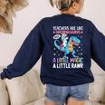 T Rex Dinosaur Unicorn Teachers Are Like Unicornasaurus Rex Women's Sweatshirt Back Print Navy T Rex Dinosaur Unicorn Teachers Are Like Unicornasaurus Rex Women's Sweatshirt Back Print Navy