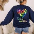 It Takes A Big Heart To Shape Little Minds Teacher Student Men Women Kids Women's Sweatshirt Back Print Navy