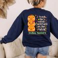 I Teach The Cutest Pumpkins In The Patch Infant Teacher Women's Sweatshirt Back Print Navy I Teach The Cutest Pumpkins In The Patch Infant Teacher Women's Sweatshirt Back Print Navy