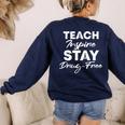 Teach Inspire Stay Drug-Free Red Ribbon Week Teacher Kids Women's Sweatshirt Back Print Navy Teach Inspire Stay Drug-Free Red Ribbon Week Teacher Kids Women's Sweatshirt Back Print Navy