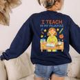I Teach In My Pajamas Crayon Home School Teacher PJs Women's Sweatshirt Back Print Navy I Teach In My Pajamas Crayon Home School Teacher PJs Women's Sweatshirt Back Print Navy