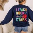 I Teach Rockstars Band Vibes Teacher Rocks My Music Teaching Women's Sweatshirt Back Print Navy I Teach Rockstars Band Vibes Teacher Rocks My Music Teaching Women's Sweatshirt Back Print Navy