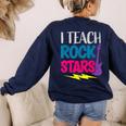 I Teach Rockstars Tee Orchestra Music Teacher Back To School Women's Sweatshirt Back Print Navy I Teach Rockstars Tee Orchestra Music Teacher Back To School Women's Sweatshirt Back Print Navy