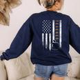 Teacher American Flag Teacher's Day Teaching Women's Sweatshirt Back Print Navy Teacher American Flag Teacher's Day Teaching Women's Sweatshirt Back Print Navy