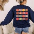 Teacher Apple Back To School Art For School Supplies Women's Sweatshirt Back Print Navy Teacher Apple Back To School Art For School Supplies Women's Sweatshirt Back Print Navy