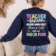 Teacher Besties Matching Teacher Besties Women's Sweatshirt Back Print Navy Teacher Besties Matching Teacher Besties Women's Sweatshirt Back Print Navy