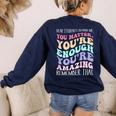 Teacher Dear Students Behind Me 1st Day Of School On Back Women's Sweatshirt Back Print Navy Teacher Dear Students Behind Me 1st Day Of School On Back Women's Sweatshirt Back Print Navy