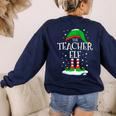 The Teacher Elf Christmas Family Matching Xmas Group For Men Women Women's Sweatshirt Back Print Navy