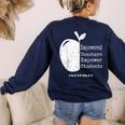 Teacher Empower Student Teacher Protest Supporter Red For Ed Women's Sweatshirt Back Print Navy