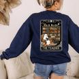 The Teacher Ghost Book Reading Books Lover Halloween Women's Sweatshirt Back Print Navy The Teacher Ghost Book Reading Books Lover Halloween Women's Sweatshirt Back Print Navy