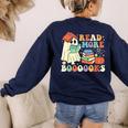 Teacher Halloween Cute Booooks Ghost Read More Books Women's Sweatshirt Back Print Navy Teacher Halloween Cute Booooks Ghost Read More Books Women's Sweatshirt Back Print Navy