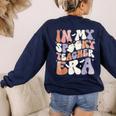 Teacher Halloween In My Spooky Teacher Era Retro Groovy Women's Sweatshirt Back Print Navy