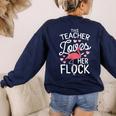 This Teacher Loves Her Flock Flamingo Teacher Class Women's Sweatshirt Back Print Navy This Teacher Loves Her Flock Flamingo Teacher Class Women's Sweatshirt Back Print Navy