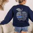 This Teacher Loves Her Police Officer Wife Saying Women's Sweatshirt Back Print Navy This Teacher Loves Her Police Officer Wife Saying Women's Sweatshirt Back Print Navy