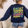 Teacher Overuse 67 Teacher Women's Sweatshirt Back Print Navy Teacher Overuse 67 Teacher Women's Sweatshirt Back Print Navy