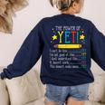 Teacher Power Of Yet Cant Do This Inspirational Women Men Women's Sweatshirt Back Print Navy