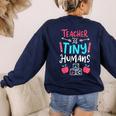 Teacher Preschool Pre K Kindergarten Women's Sweatshirt Back Print Navy Teacher Preschool Pre K Kindergarten Women's Sweatshirt Back Print Navy