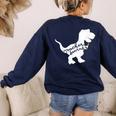 Teacher Saurus T Shirt For Men And Women Women's Sweatshirt Back Print Navy Teacher Saurus T Shirt For Men And Women Women's Sweatshirt Back Print Navy