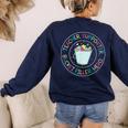 Teacher Supporter Bucket Filler Hero Women's Sweatshirt Back Print Navy Teacher Supporter Bucket Filler Hero Women's Sweatshirt Back Print Navy