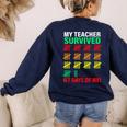 My Teacher Survived 67 Days Of Me School Kids Costume Women's Sweatshirt Back Print Navy My Teacher Survived 67 Days Of Me School Kids Costume Women's Sweatshirt Back Print Navy