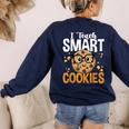 Teacher I Teach Smart Cookies Nerd Women's Sweatshirt Back Print Navy