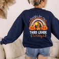 Teacher Thanksgiving Thankful For My Third Grade Turkeys Women's Sweatshirt Back Print Navy
