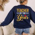 Teacher Of The Year Men Women Teachers Women's Sweatshirt Back Print Navy