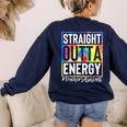 Teacher's Assistant Straight Outta Energy Teaching Tie Dye For Men Women Women's Sweatshirt Back Print Navy Teacher's Assistant Straight Outta Energy Teaching Tie Dye For Men Women Women's Sweatshirt Back Print Navy