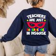 Teachers Are Just Superheroes In Disguise School Women's Sweatshirt Back Print Navy Teachers Are Just Superheroes In Disguise School Women's Sweatshirt Back Print Navy