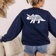 Teachersaurus Like A Normal Teacher Awesome Dinosaur Teacher Men Women Girls Kids Women's Sweatshirt Back Print Navy