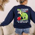 Teachersaurus Rex Dinosaur Like A Normal Teacher Saurus Women's Sweatshirt Back Print Navy Teachersaurus Rex Dinosaur Like A Normal Teacher Saurus Women's Sweatshirt Back Print Navy