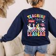 Teaching Future Leaders Groovy Teacher Back To School Women's Sweatshirt Back Print Navy Teaching Future Leaders Groovy Teacher Back To School Women's Sweatshirt Back Print Navy