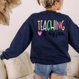 Teaching Is My Jam For Women Teacher Cute Teachers Outfit Women's Sweatshirt Back Print Navy Teaching Is My Jam For Women Teacher Cute Teachers Outfit Women's Sweatshirt Back Print Navy