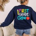 Team 1st Grade Crew Back To School 1st Grade Teacher Kids Women's Sweatshirt Back Print Navy