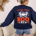 Team Para Boo Crew Halloween Ghost Paraprofessional Teacher Women's Sweatshirt Back Print Navy