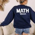 TeeArt Math Mathematics Queen Math Teacher Women's Sweatshirt Back Print Navy TeeArt Math Mathematics Queen Math Teacher Women's Sweatshirt Back Print Navy