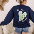 Tell Me About It Speech Pathology Aac Sped Teacher Women's Sweatshirt Back Print Navy Tell Me About It Speech Pathology Aac Sped Teacher Women's Sweatshirt Back Print Navy