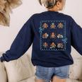Thankful For Books Turkey Reading Book Lovers Fall Teacher Women's Sweatshirt Back Print Navy Thankful For Books Turkey Reading Book Lovers Fall Teacher Women's Sweatshirt Back Print Navy
