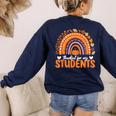 Thankful For My Students Teacher Thanksgiving School Fall Women's Sweatshirt Back Print Navy Thankful For My Students Teacher Thanksgiving School Fall Women's Sweatshirt Back Print Navy