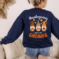 Thanksgiving Shirts For Women With My Gnomies Teachers Gnome Women's Sweatshirt Back Print Navy Thanksgiving Shirts For Women With My Gnomies Teachers Gnome Women's Sweatshirt Back Print Navy