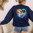 TK Teacher Transitional Kindergarten Heart Back To School Women's Sweatshirt Back Print Navy TK Teacher Transitional Kindergarten Heart Back To School Women's Sweatshirt Back Print Navy