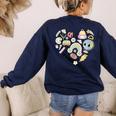 TK Vibes Back To School TK Kid Girl TK Team TK Teacher Women Women's Sweatshirt Back Print Navy