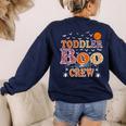 Toddler Boo Crew Halloween Daycare Teacher Kids Women's Sweatshirt Back Print Navy