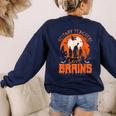 History Teachers Love Brains Halloween Teacher For Men Women Women's Sweatshirt Back Print Navy History Teachers Love Brains Halloween Teacher For Men Women Women's Sweatshirt Back Print Navy
